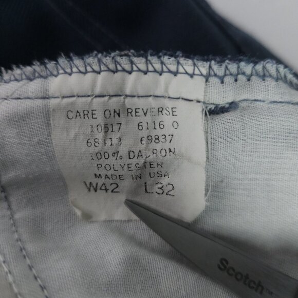 Levis 10517 Pants Mens 42x32 Blue Dacron Polyester Straight Leg Made USA Vintage - Picture 6 of 16